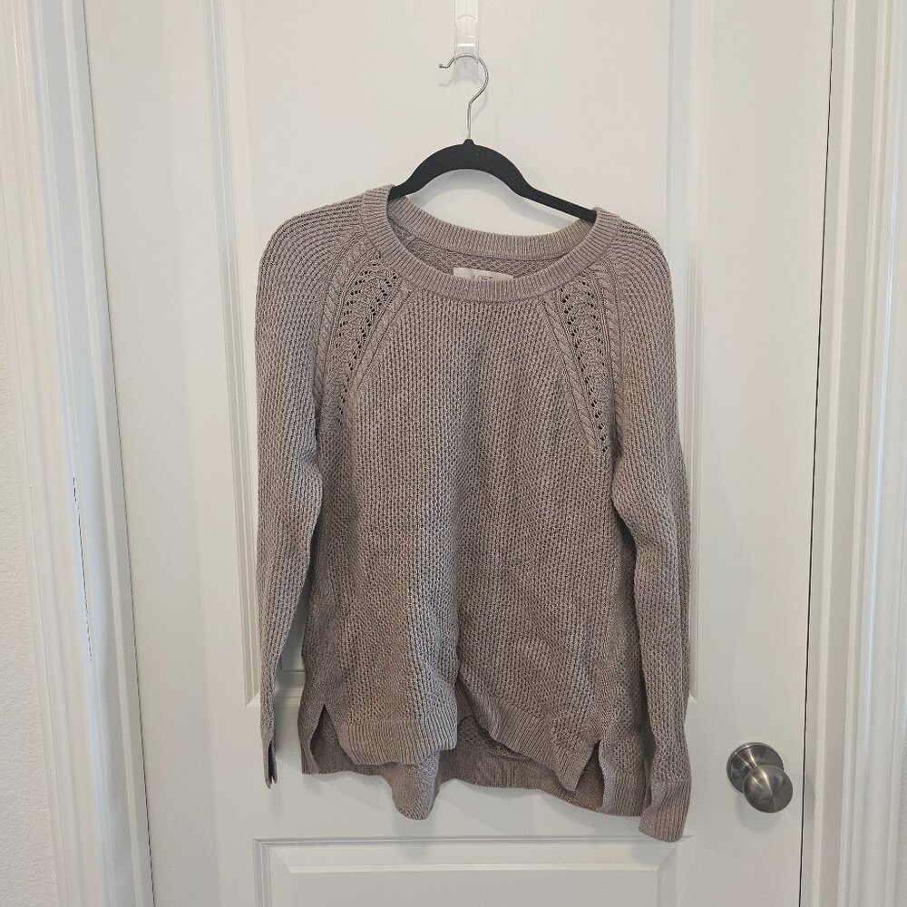 Loft Taupe Beige Textured Sweater